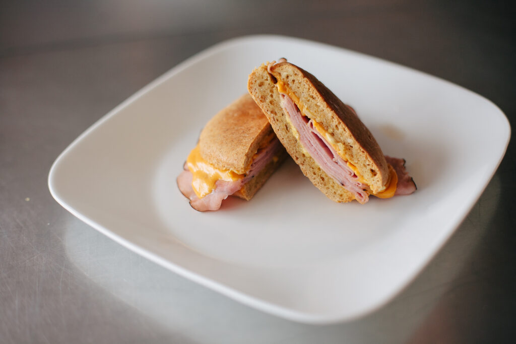 Paleo Hot Ham and Cheddar Sandwich